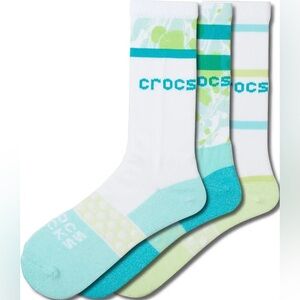 Adult Crocs Socks 2 Sets Ladies Men’s S 5-7.5 NWT White Pastel colors 6 socks